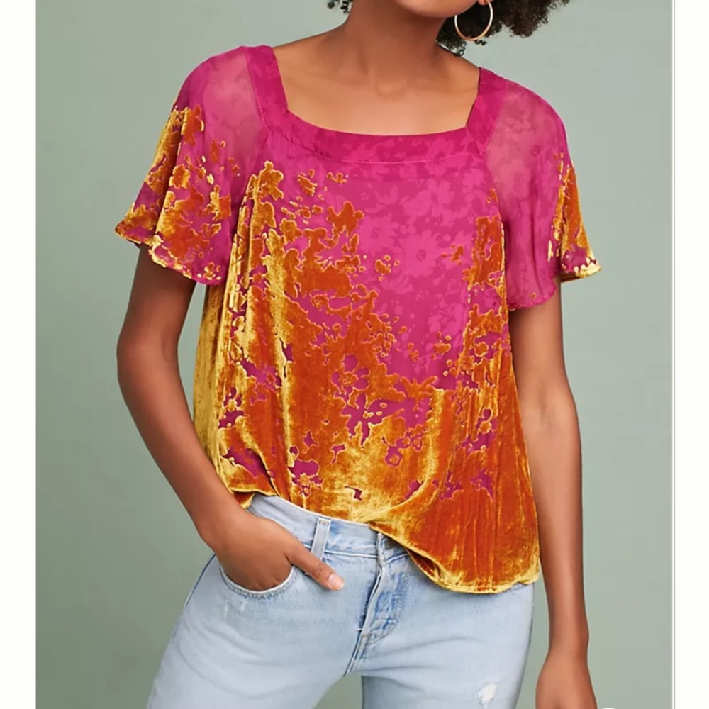 COPY - Anthropologie Maeve Ombré Shimmer Tee Like New